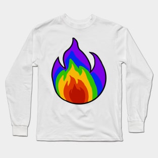 Rainbow Flame Long Sleeve T-Shirt